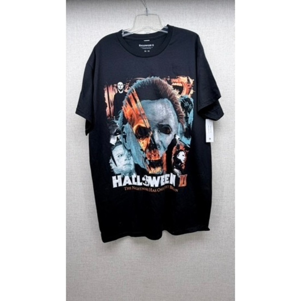Halloween II Michael Myers Horror Movie Graphic T-Shirt Black Mens Medium NWT